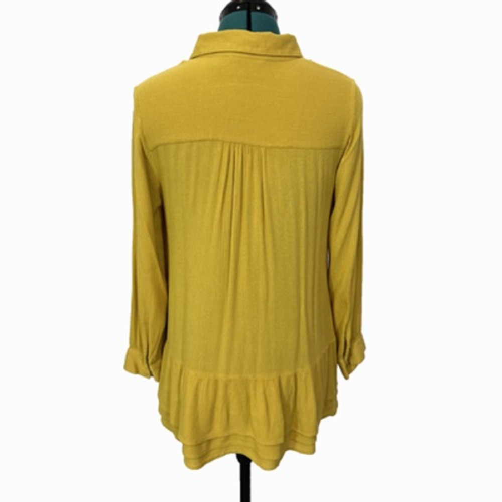 Soft Surroundings Tunic Top Women PM Mustard Yellow Excellent - Picture 4 of 9